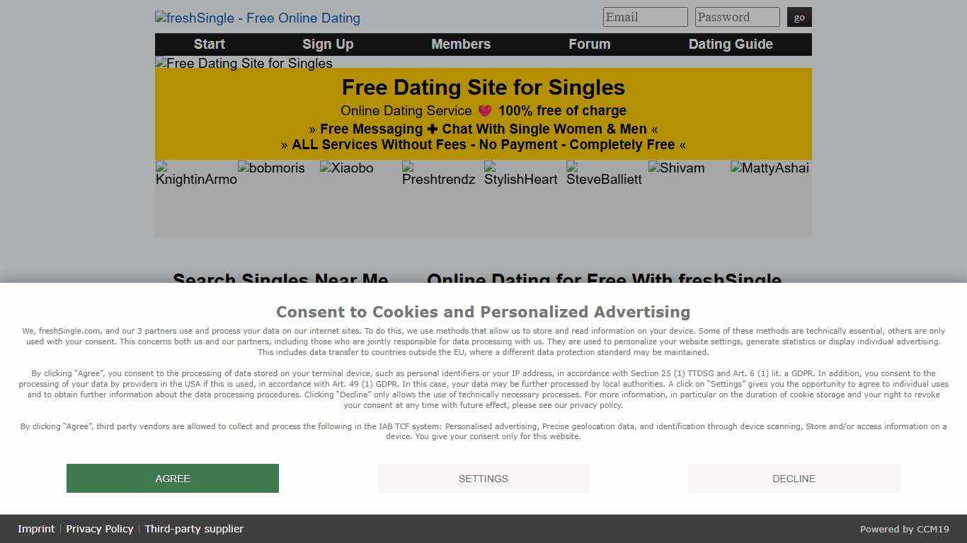 freshSingle ❤️ Free Dating Site & Online Dating Service for Singles